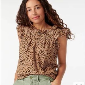 J. Crew Brown Leopard Print Blouse